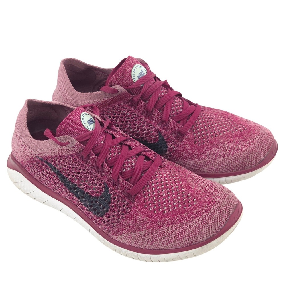 Nike Free RN Flyknit 2018 Sneakers Women 7.5 Pink Running Shoes 942839-600